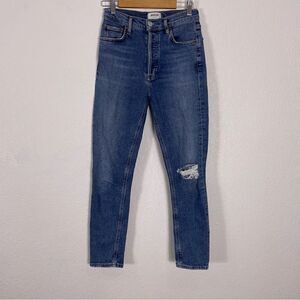Agolde High Waisted Hidden Button Fly Nico Skinny Jeans